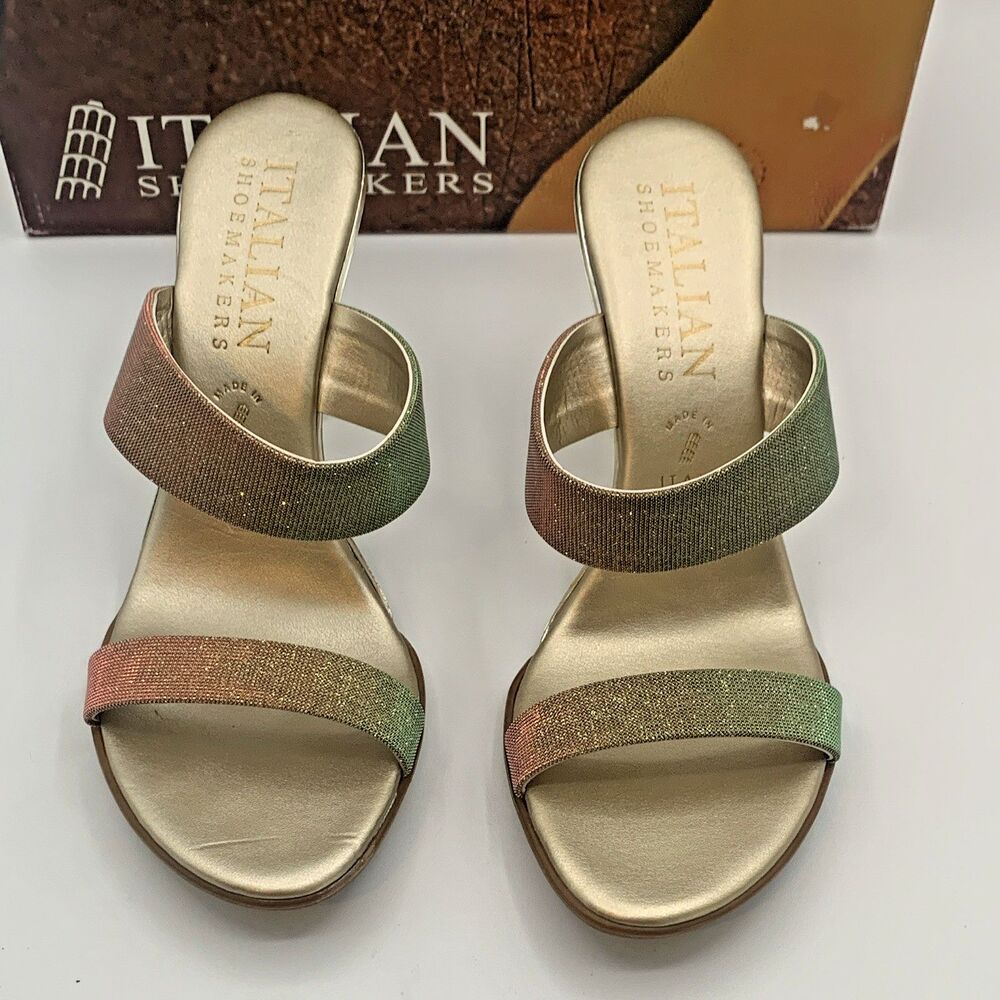 Italian Shoemakers Miranda Sandals Platinum Ombre Slip on Open Toe Size 7.5